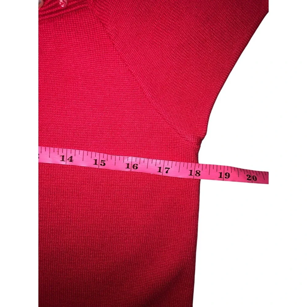 MOTH‎ Anthropologie M Red Coral Pearl Dangle Beaded Knit Top Brienne